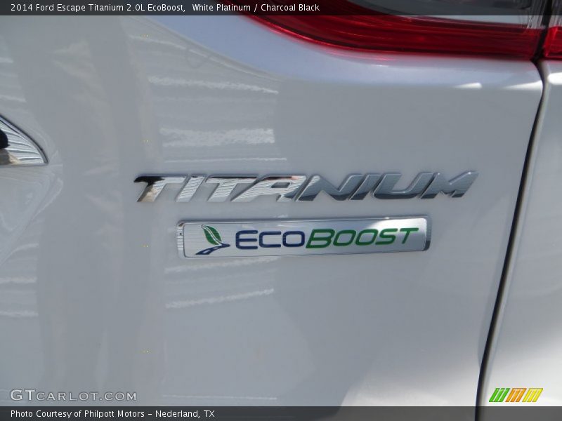 White Platinum / Charcoal Black 2014 Ford Escape Titanium 2.0L EcoBoost