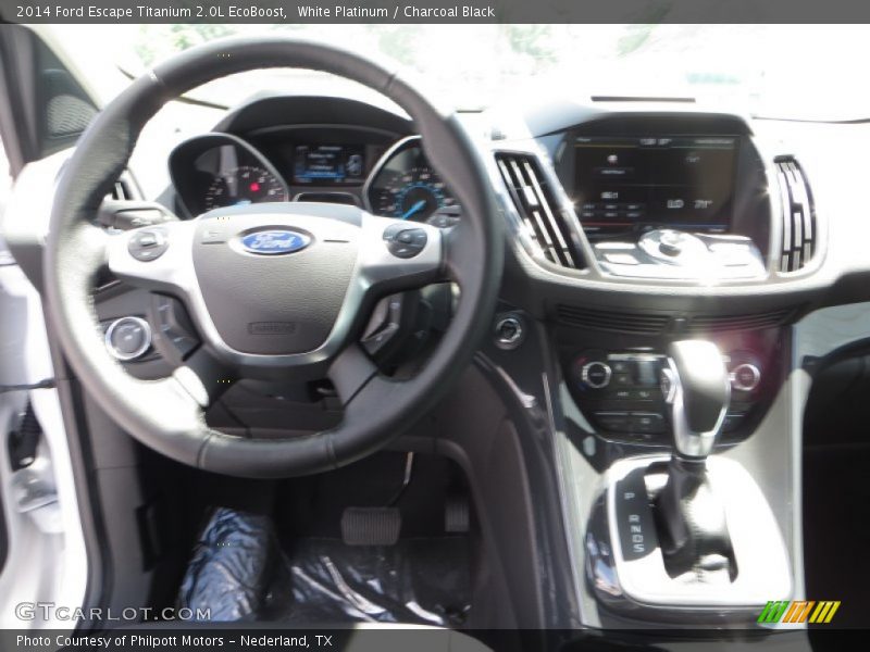 White Platinum / Charcoal Black 2014 Ford Escape Titanium 2.0L EcoBoost