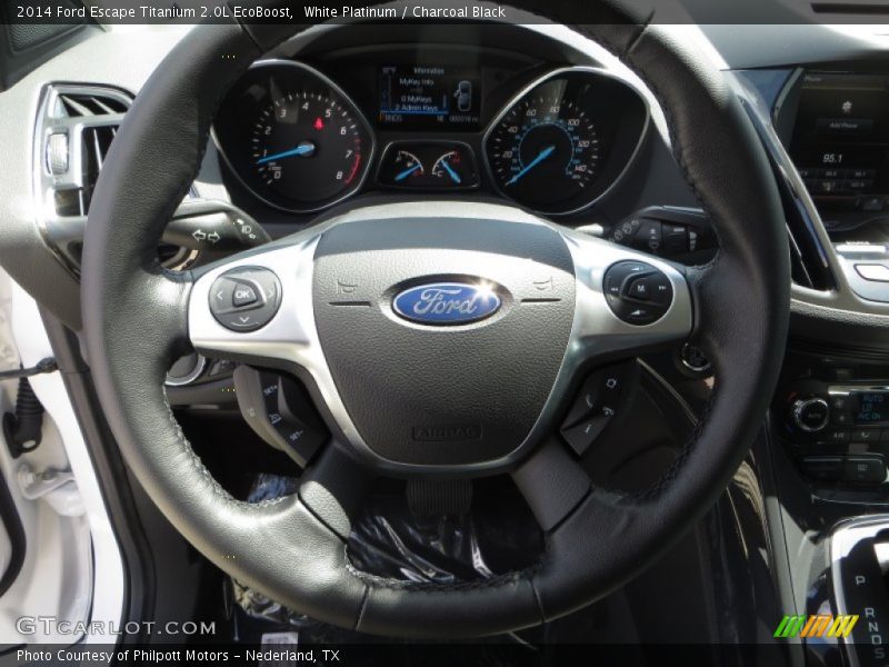 White Platinum / Charcoal Black 2014 Ford Escape Titanium 2.0L EcoBoost