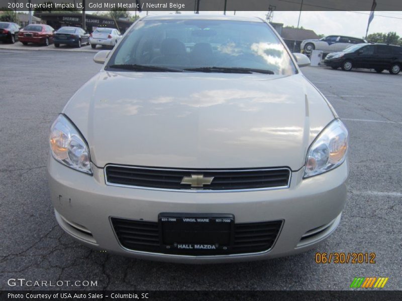 Gold Mist Metallic / Neutral Beige 2008 Chevrolet Impala LS