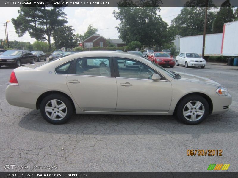 Gold Mist Metallic / Neutral Beige 2008 Chevrolet Impala LS