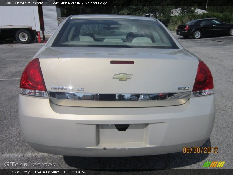 Gold Mist Metallic / Neutral Beige 2008 Chevrolet Impala LS