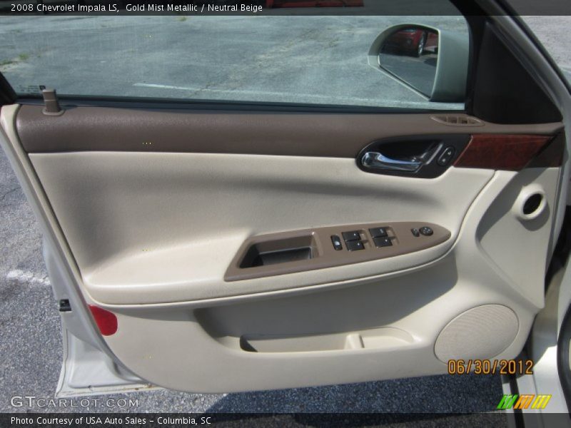 Gold Mist Metallic / Neutral Beige 2008 Chevrolet Impala LS