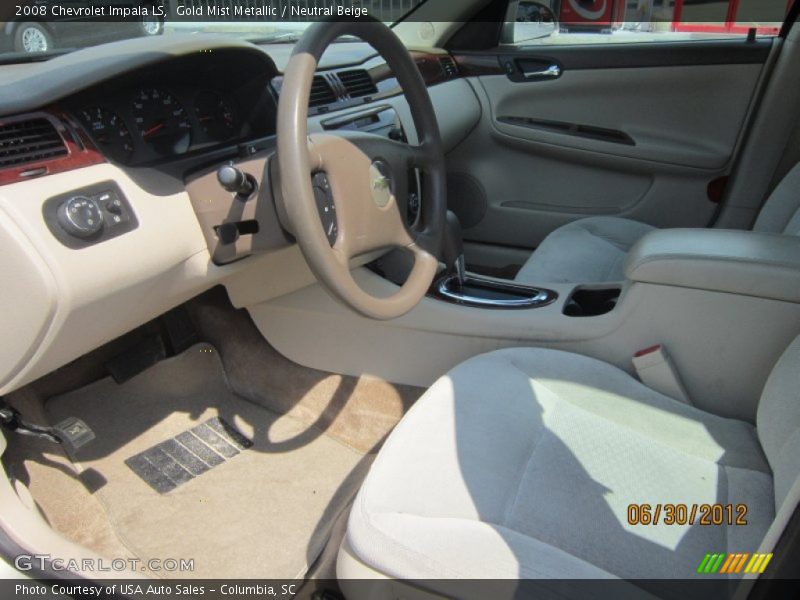 Gold Mist Metallic / Neutral Beige 2008 Chevrolet Impala LS