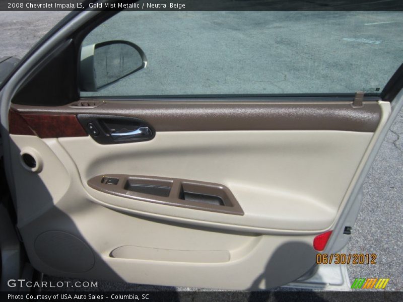 Gold Mist Metallic / Neutral Beige 2008 Chevrolet Impala LS
