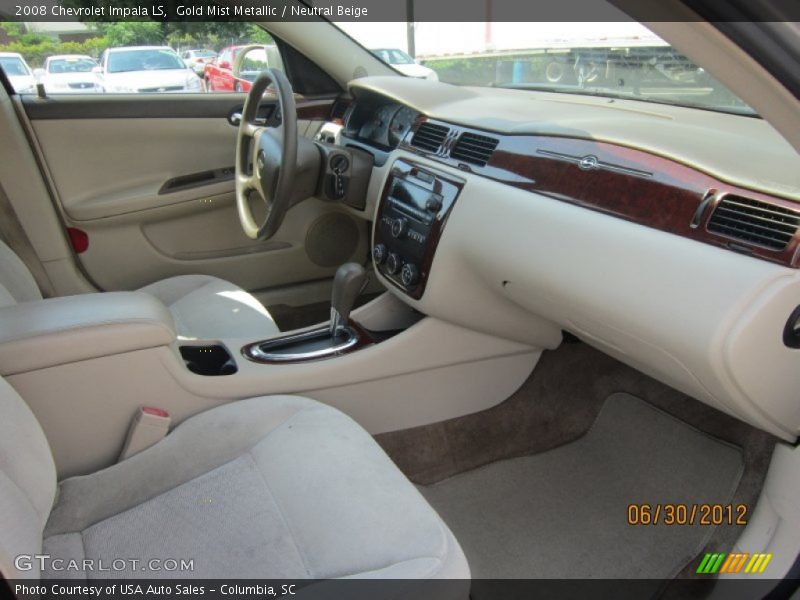 Gold Mist Metallic / Neutral Beige 2008 Chevrolet Impala LS