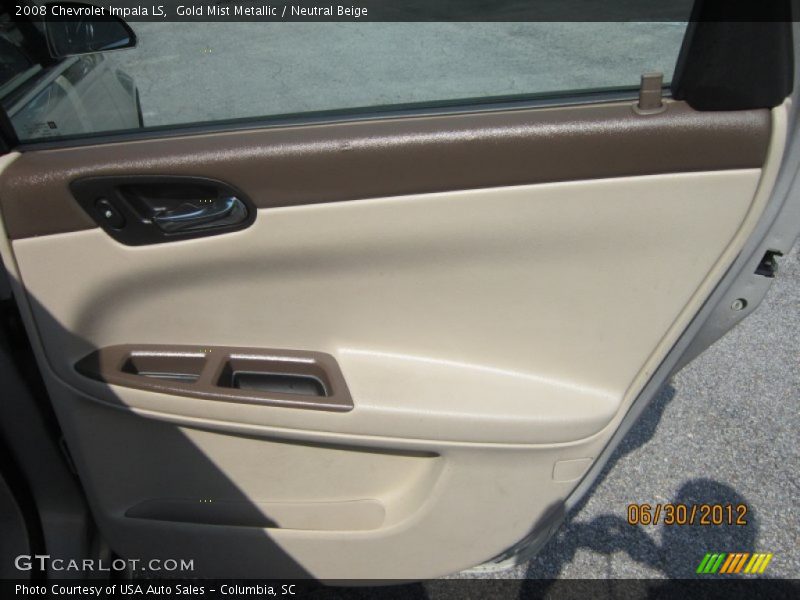 Gold Mist Metallic / Neutral Beige 2008 Chevrolet Impala LS