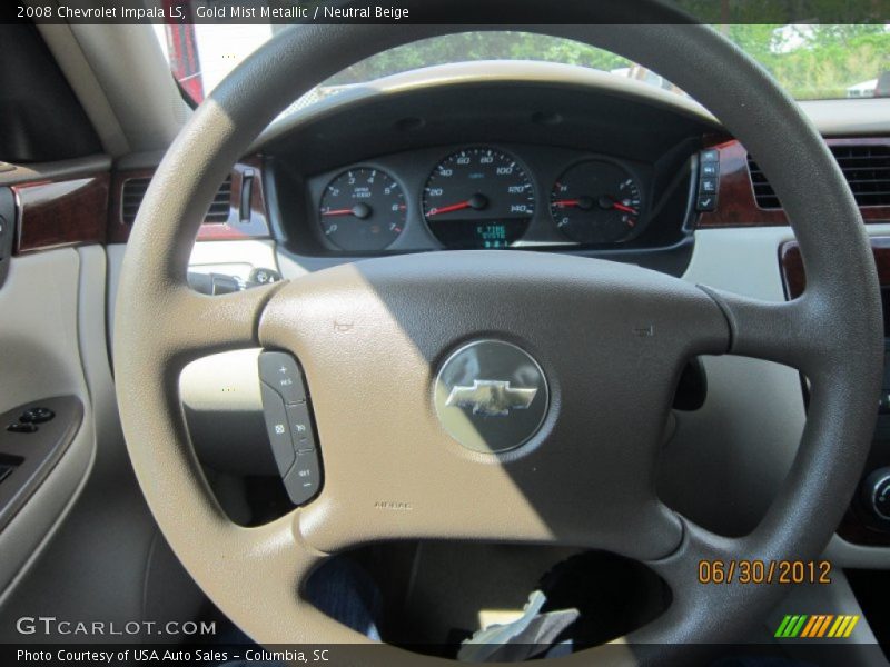 Gold Mist Metallic / Neutral Beige 2008 Chevrolet Impala LS