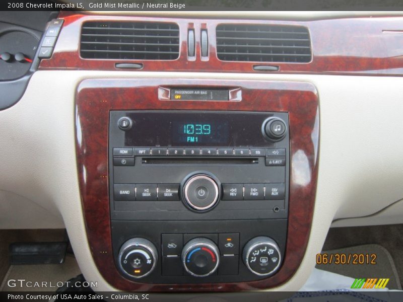 Gold Mist Metallic / Neutral Beige 2008 Chevrolet Impala LS