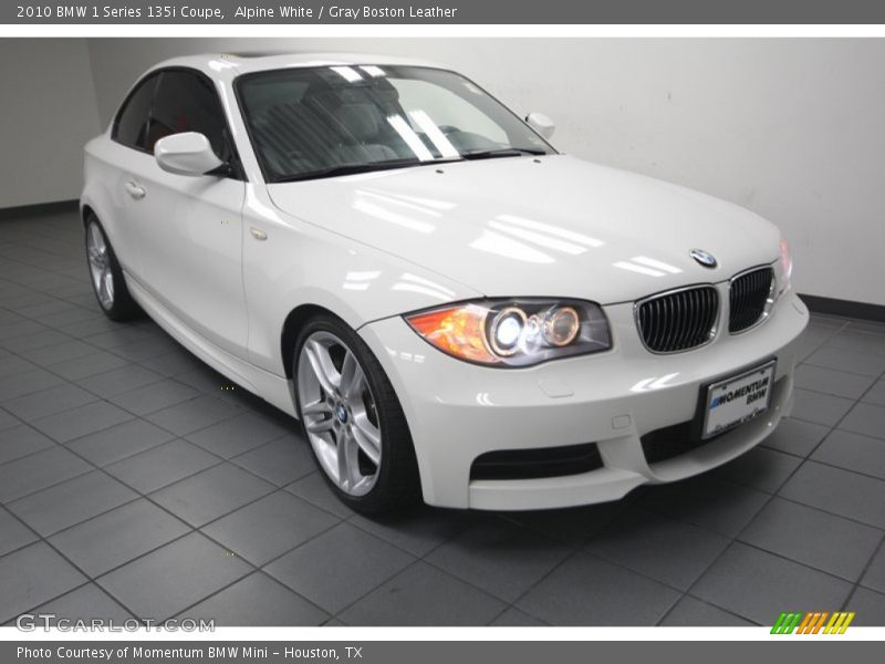Alpine White / Gray Boston Leather 2010 BMW 1 Series 135i Coupe
