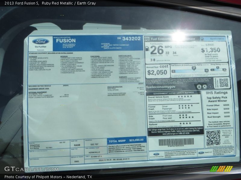Ruby Red Metallic / Earth Gray 2013 Ford Fusion S