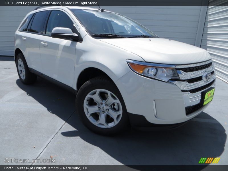 White Suede / Medium Light Stone 2013 Ford Edge SEL