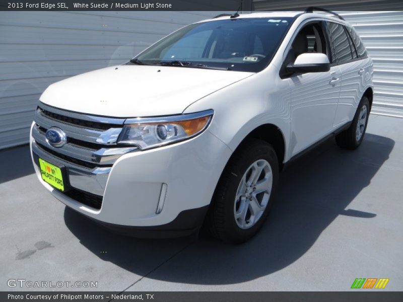 White Suede / Medium Light Stone 2013 Ford Edge SEL