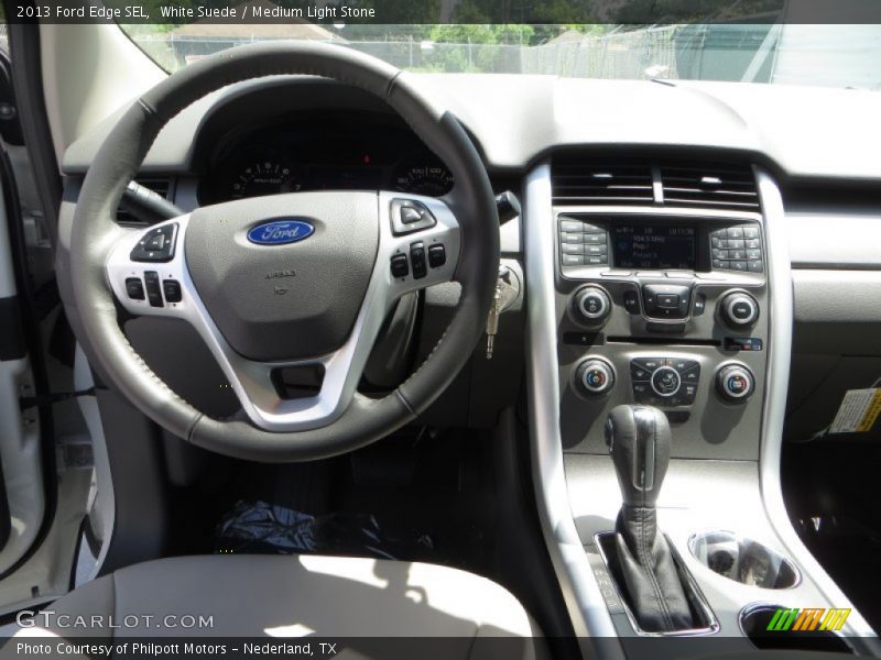White Suede / Medium Light Stone 2013 Ford Edge SEL