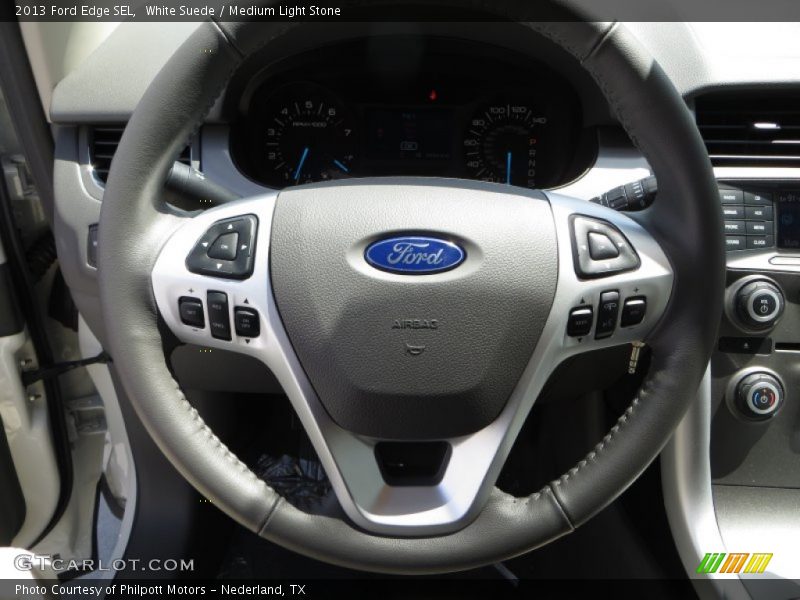 White Suede / Medium Light Stone 2013 Ford Edge SEL