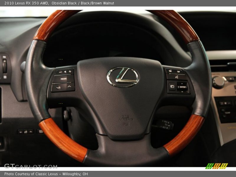 Obsidian Black / Black/Brown Walnut 2010 Lexus RX 350 AWD