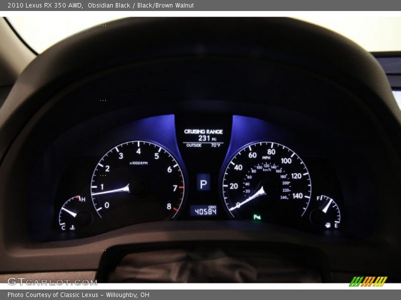 Obsidian Black / Black/Brown Walnut 2010 Lexus RX 350 AWD