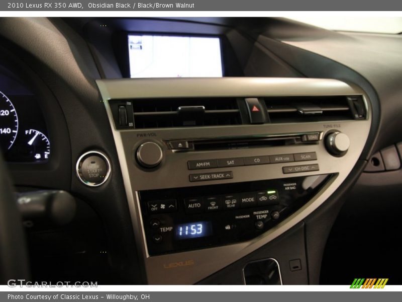 Obsidian Black / Black/Brown Walnut 2010 Lexus RX 350 AWD