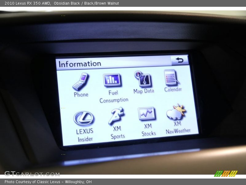 Obsidian Black / Black/Brown Walnut 2010 Lexus RX 350 AWD