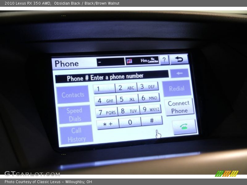 Obsidian Black / Black/Brown Walnut 2010 Lexus RX 350 AWD