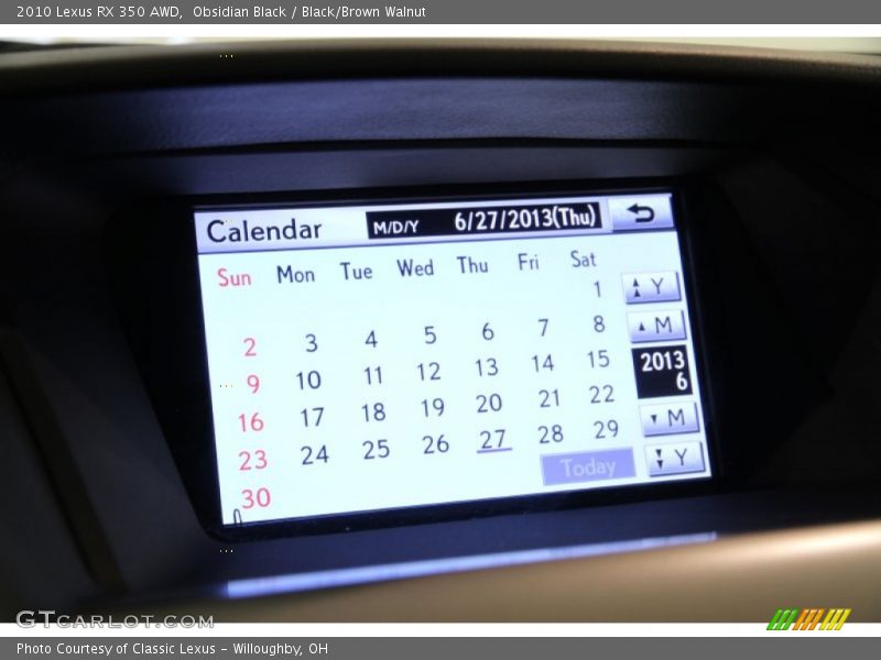 Obsidian Black / Black/Brown Walnut 2010 Lexus RX 350 AWD