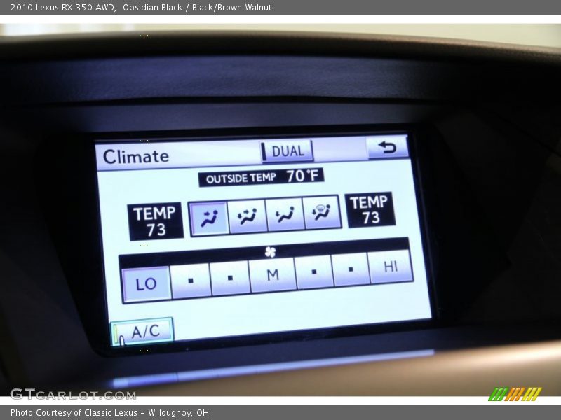 Obsidian Black / Black/Brown Walnut 2010 Lexus RX 350 AWD