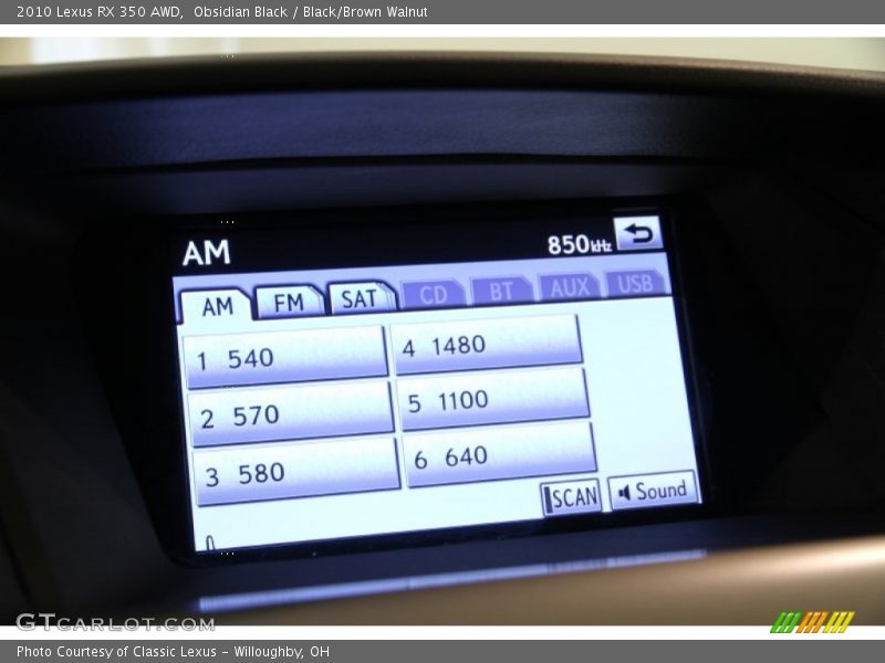 Obsidian Black / Black/Brown Walnut 2010 Lexus RX 350 AWD
