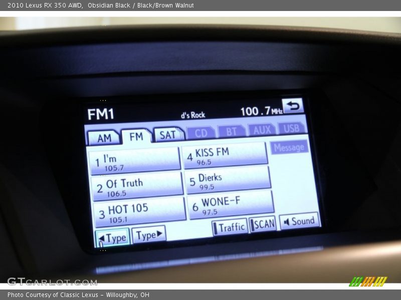 Obsidian Black / Black/Brown Walnut 2010 Lexus RX 350 AWD