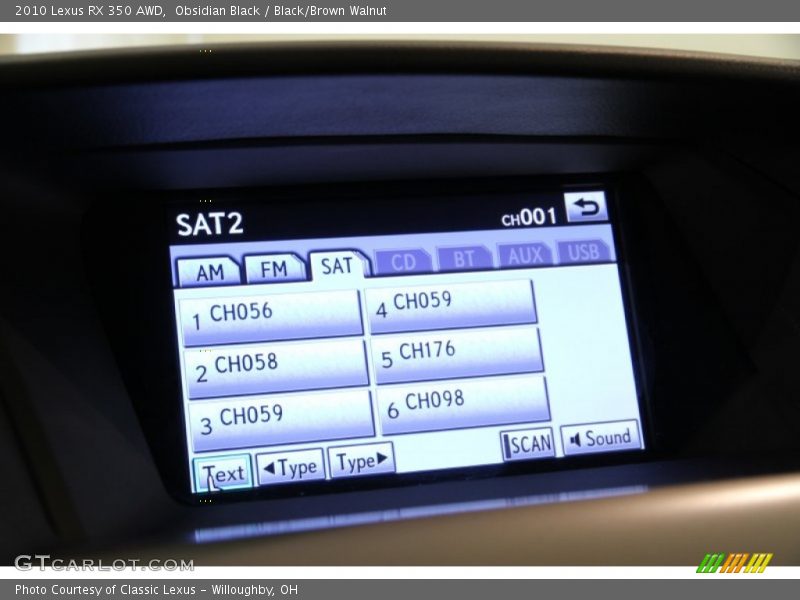 Obsidian Black / Black/Brown Walnut 2010 Lexus RX 350 AWD