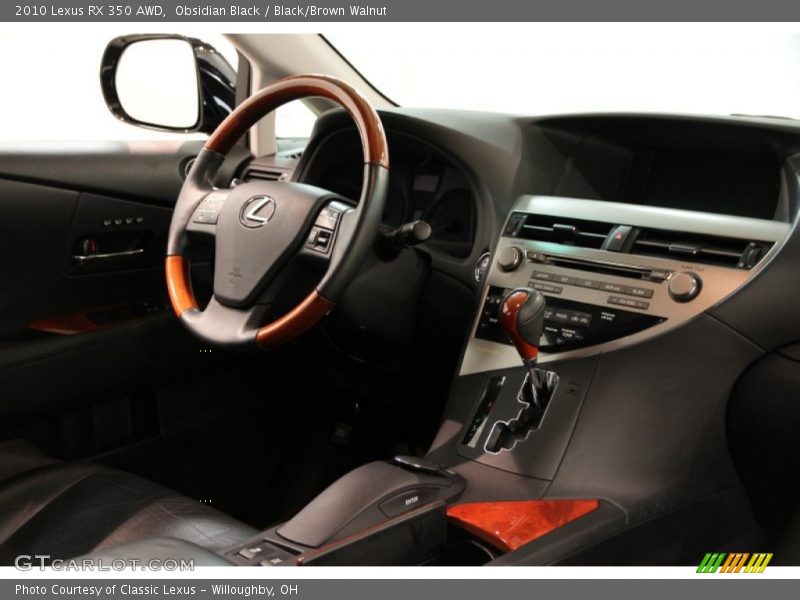 Obsidian Black / Black/Brown Walnut 2010 Lexus RX 350 AWD