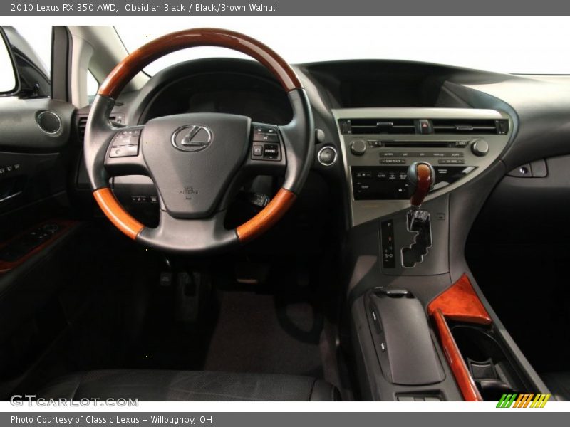 Obsidian Black / Black/Brown Walnut 2010 Lexus RX 350 AWD