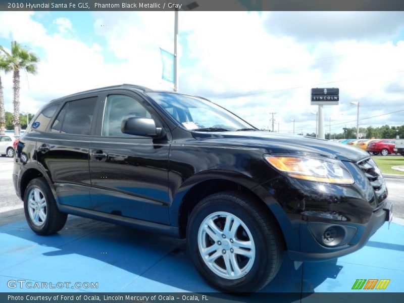 Phantom Black Metallic / Gray 2010 Hyundai Santa Fe GLS