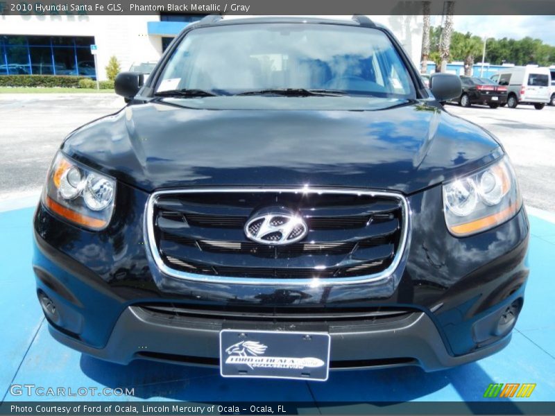 Phantom Black Metallic / Gray 2010 Hyundai Santa Fe GLS