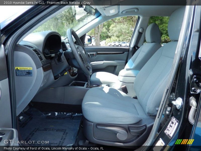 Phantom Black Metallic / Gray 2010 Hyundai Santa Fe GLS
