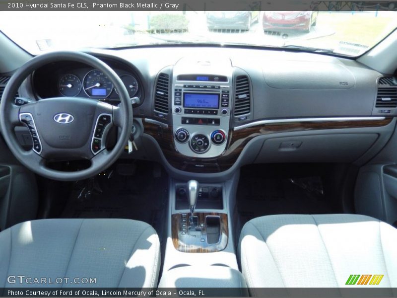 Phantom Black Metallic / Gray 2010 Hyundai Santa Fe GLS