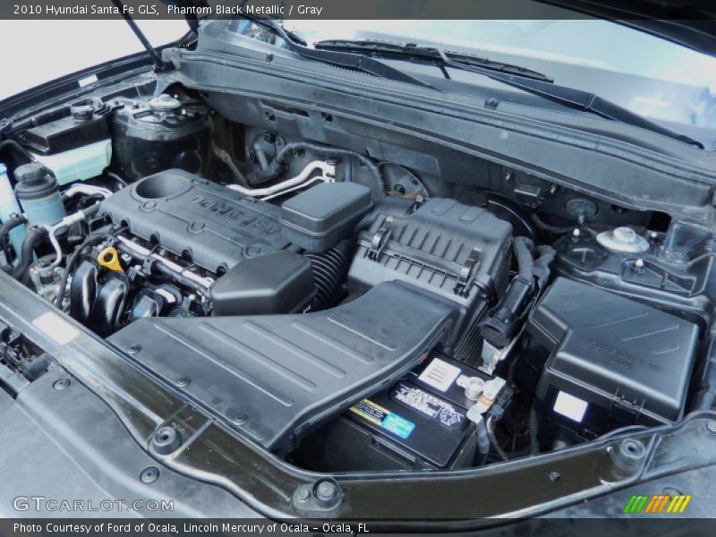 Phantom Black Metallic / Gray 2010 Hyundai Santa Fe GLS