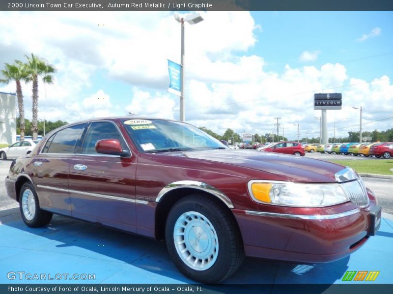 Autumn Red Metallic / Light Graphite 2000 Lincoln Town Car Executive