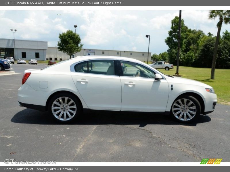 White Platinum Metallic Tri-Coat / Light Camel 2012 Lincoln MKS AWD