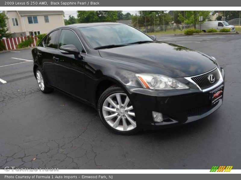 Black Sapphire Pearl / Black 2009 Lexus IS 250 AWD