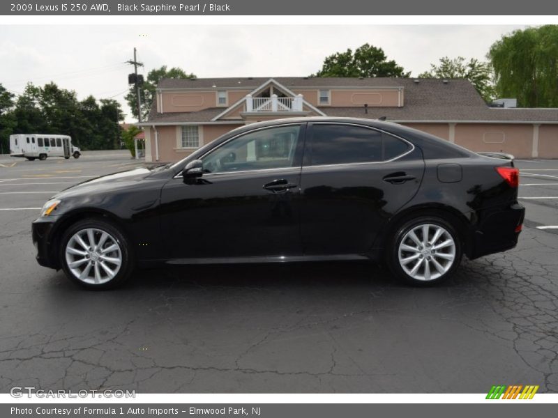 Black Sapphire Pearl / Black 2009 Lexus IS 250 AWD