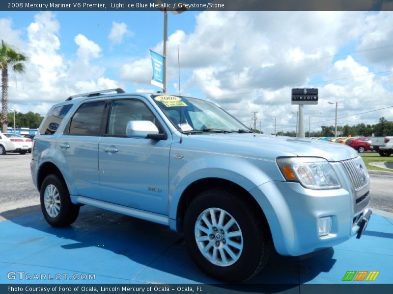 Light Ice Blue Metallic / Greystone/Stone 2008 Mercury Mariner V6 Premier