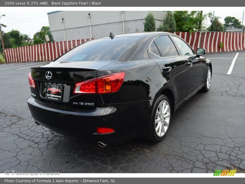 Black Sapphire Pearl / Black 2009 Lexus IS 250 AWD