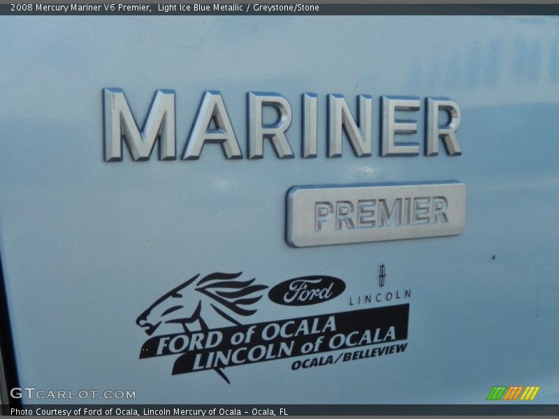 Light Ice Blue Metallic / Greystone/Stone 2008 Mercury Mariner V6 Premier