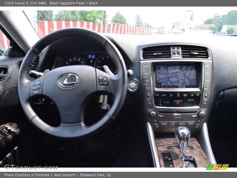 Black Sapphire Pearl / Black 2009 Lexus IS 250 AWD