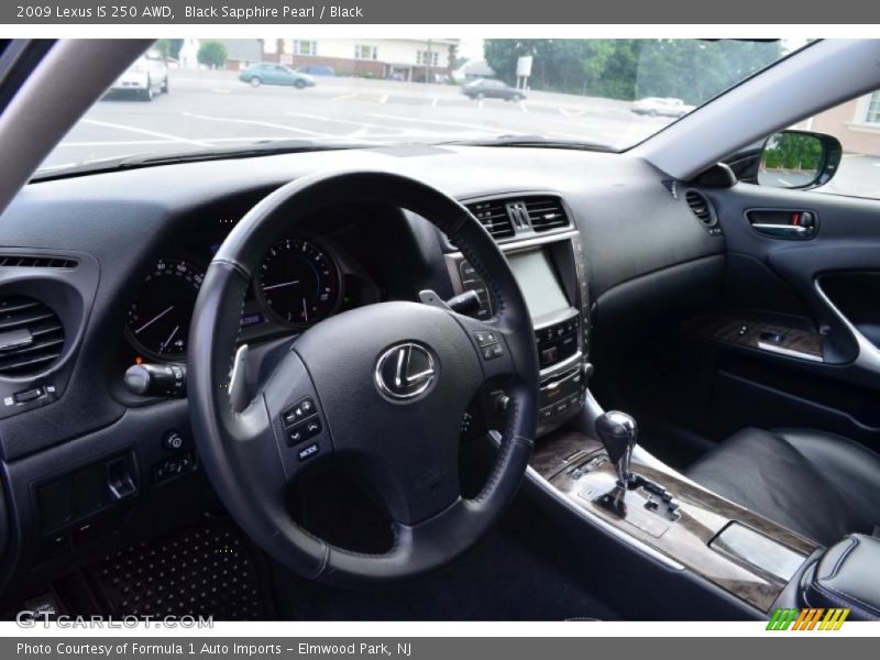 Black Sapphire Pearl / Black 2009 Lexus IS 250 AWD