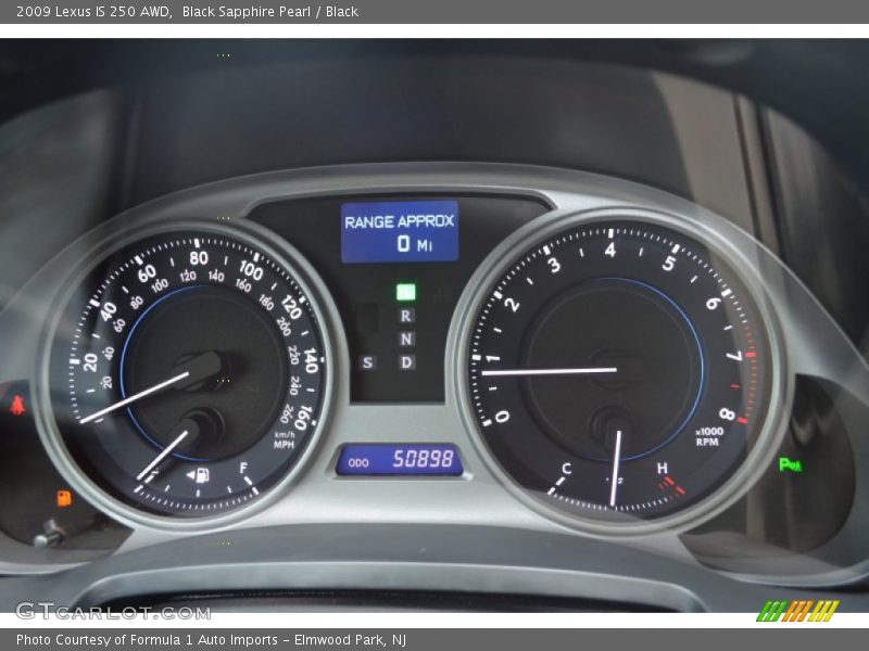 Black Sapphire Pearl / Black 2009 Lexus IS 250 AWD
