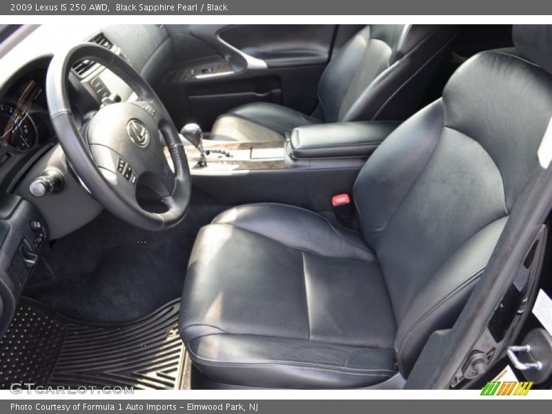 Black Sapphire Pearl / Black 2009 Lexus IS 250 AWD