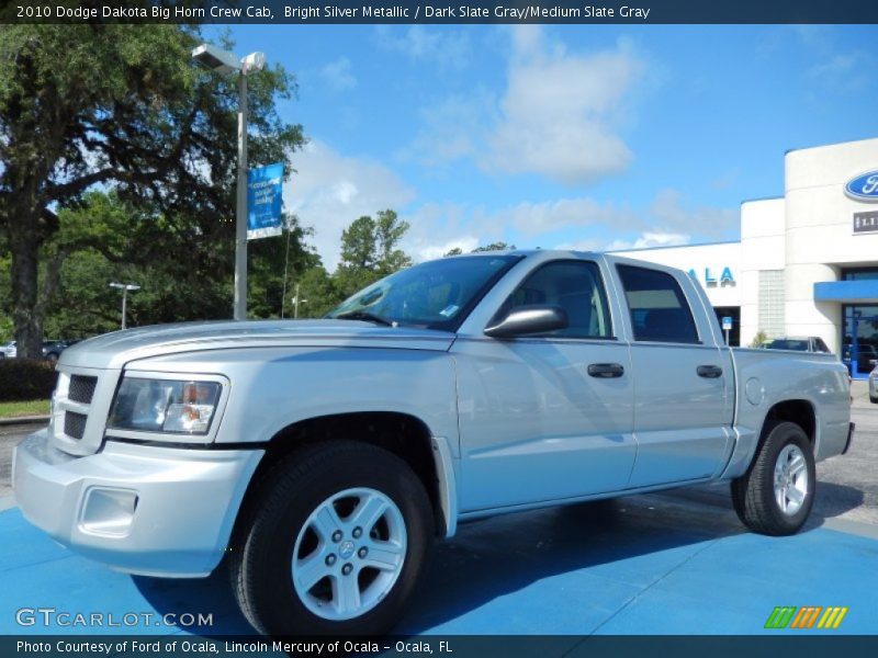 Bright Silver Metallic / Dark Slate Gray/Medium Slate Gray 2010 Dodge Dakota Big Horn Crew Cab