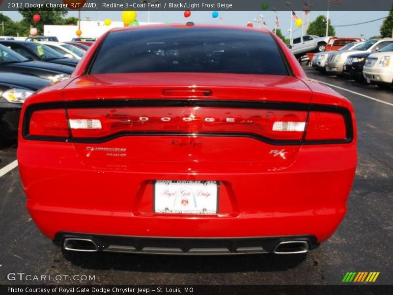 Redline 3-Coat Pearl / Black/Light Frost Beige 2012 Dodge Charger R/T AWD