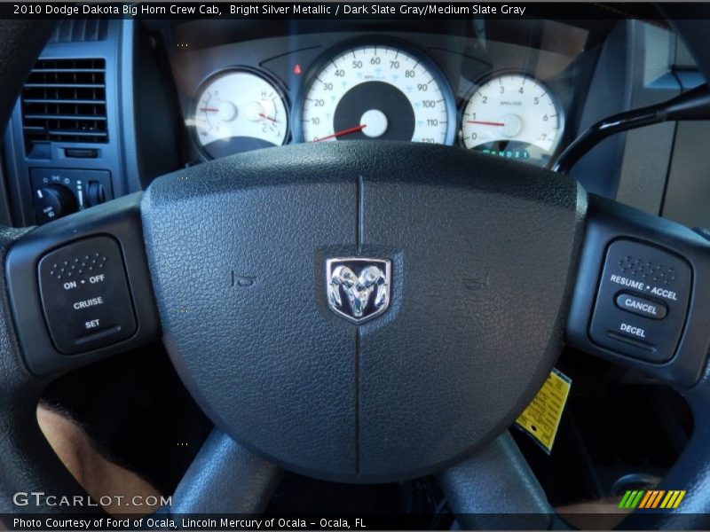 Bright Silver Metallic / Dark Slate Gray/Medium Slate Gray 2010 Dodge Dakota Big Horn Crew Cab